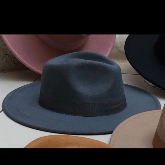 Free People Accessories - Indigo Blue Flat Brim Hat - Free People